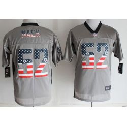 Cheap Khalil Mack Raiders Jersey From China #52 Grey USA Flag