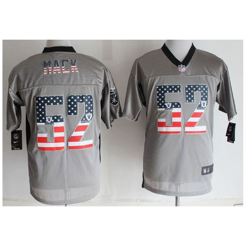 Cheap Khalil Mack Raiders Jersey From China #52 Grey USA Flag Cheap Khalil Mack Raiders Jersey From China #52 Grey USA Flag