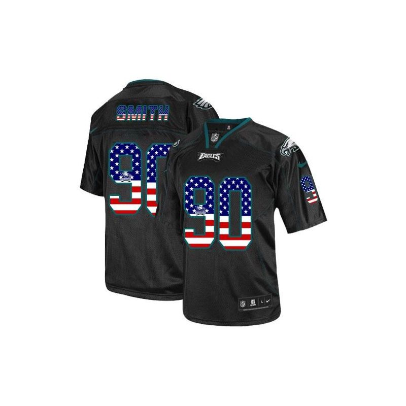 Cheap Marcus Smith Eagles Jersey From China #90 Black USA Flag