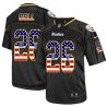 Cheap LeVeon Bell Steelers Jersey From China #26 Black USA Flag