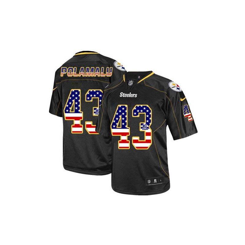 Cheap Troy Polamalu Steelers Jersey From China #43 Black USA Flag Cheap Troy Polamalu Steelers Jersey From China #43 Black USA Flag