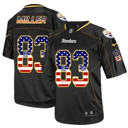 Cheap Heath Miller Steelers Jersey From China #83 Black USA Flag