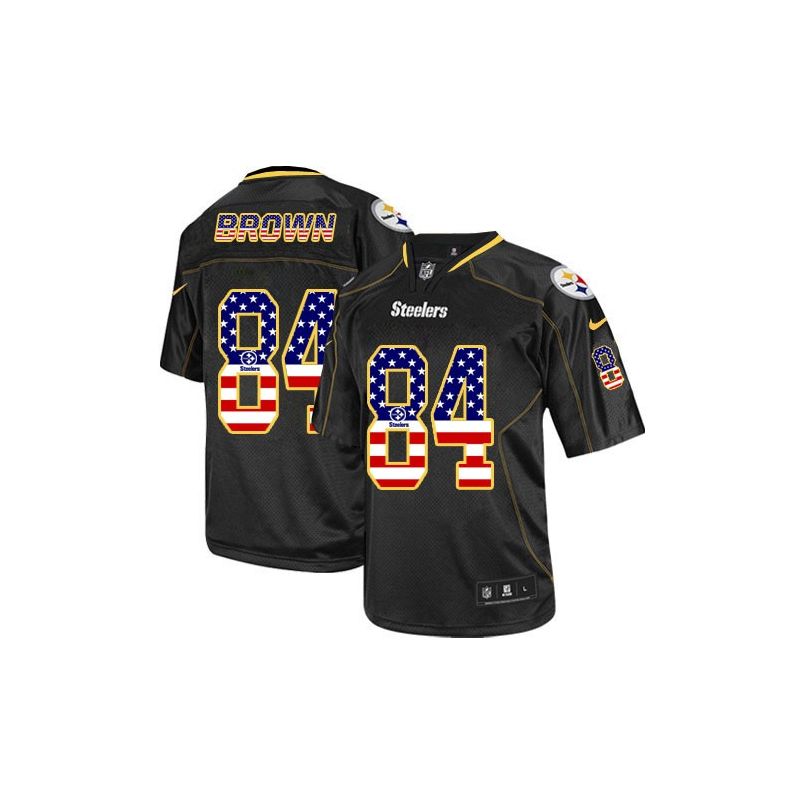 Cheap Antonio Brown Steelers Jersey From China #84 Black USA Flag Cheap Antonio Brown Steelers Jersey From China #84 Black USA Flag