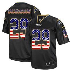 Cheap Eric Dickerson Rams Jersey From China #29 Black USA Flag