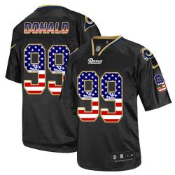 Cheap Aaron Donald Rams Jersey From China #99 Black USA Flag