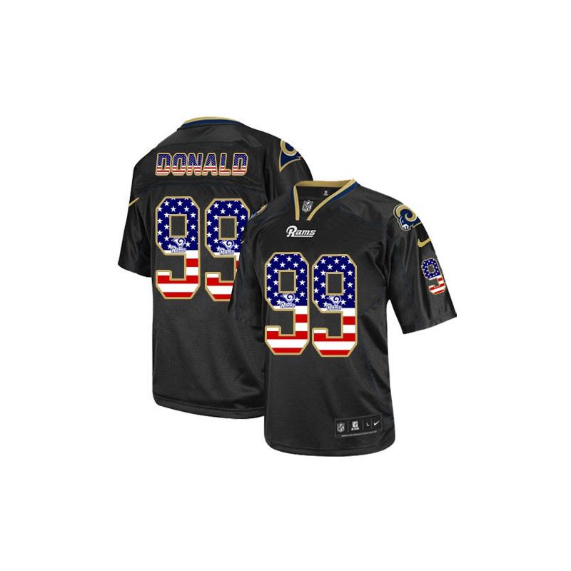 Cheap Aaron Donald Rams Jersey From China #99 Black USA Flag