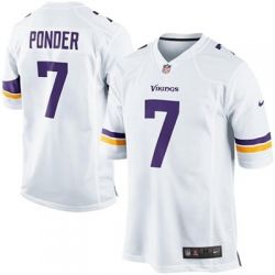 Cheap Christian Ponder Vikings Jersey From China White 2014 Limited #7