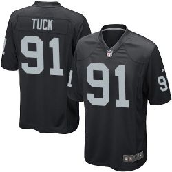 Cheap Justin Tuck Raiders Jersey From China Black Limited #91