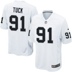 Cheap Justin Tuck Raiders Jersey From China White Limited #91