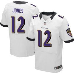 Cheap Jacoby Jones Ravens Jersey #12 White From China Elite