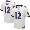 Cheap Jacoby Jones Ravens Jersey #12 White From China Elite