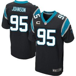Cheap Charles Johnson Panthers Jersey #95 Black From China Elite