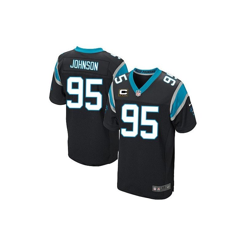 Cheap Charles Johnson Panthers Jersey #95 Black From China Elite