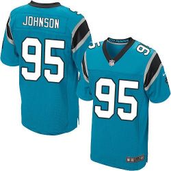 Cheap Charles Johnson Panthers Jersey #95 Blue From China Elite