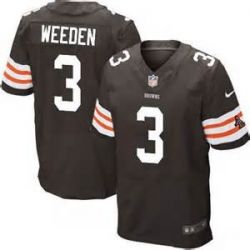 Cheap Brandon Weeden Browns Jersey #3 Brown From China Elite