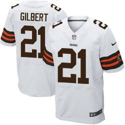 Cheap Justin Gilbert Browns Jersey From China #21 White Elite