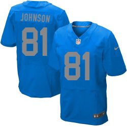 Cheap Calvin Johnson Lions Jersey #81 Blue Alternate From China Elite