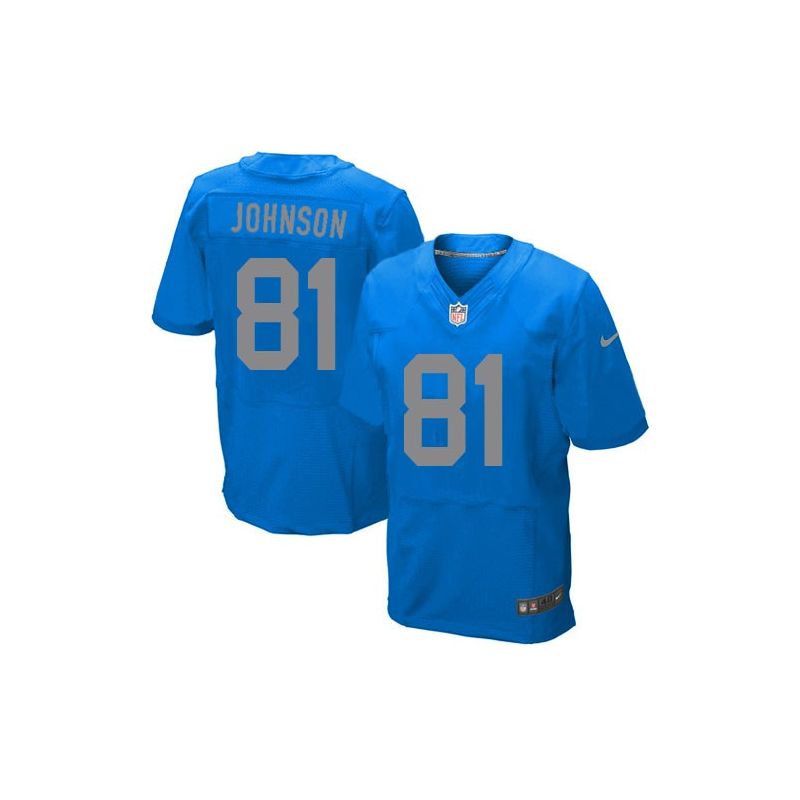 Cheap Calvin Johnson Lions Jersey #81 Blue Alternate From China Elite