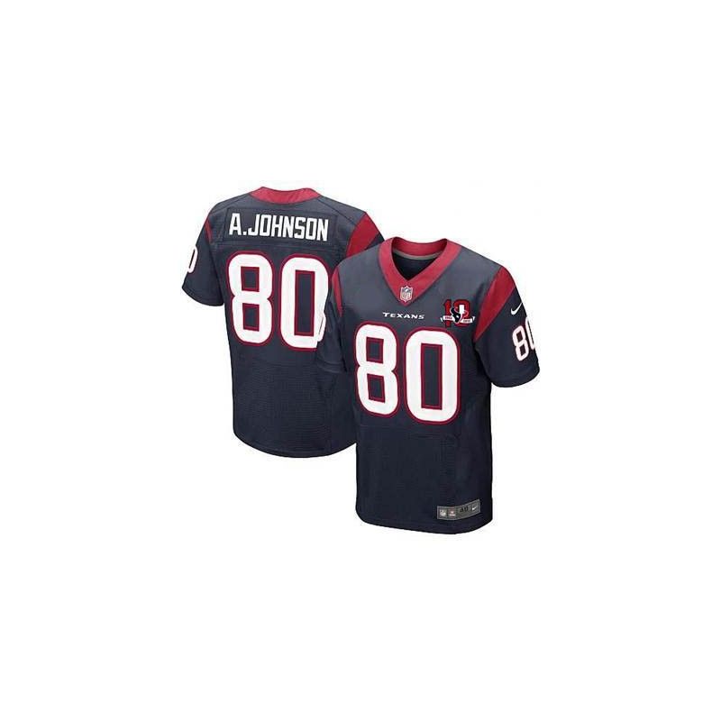 Cheap Andre Johnson Texans Jersey #80 Blue 10 Anniversary From China Elite