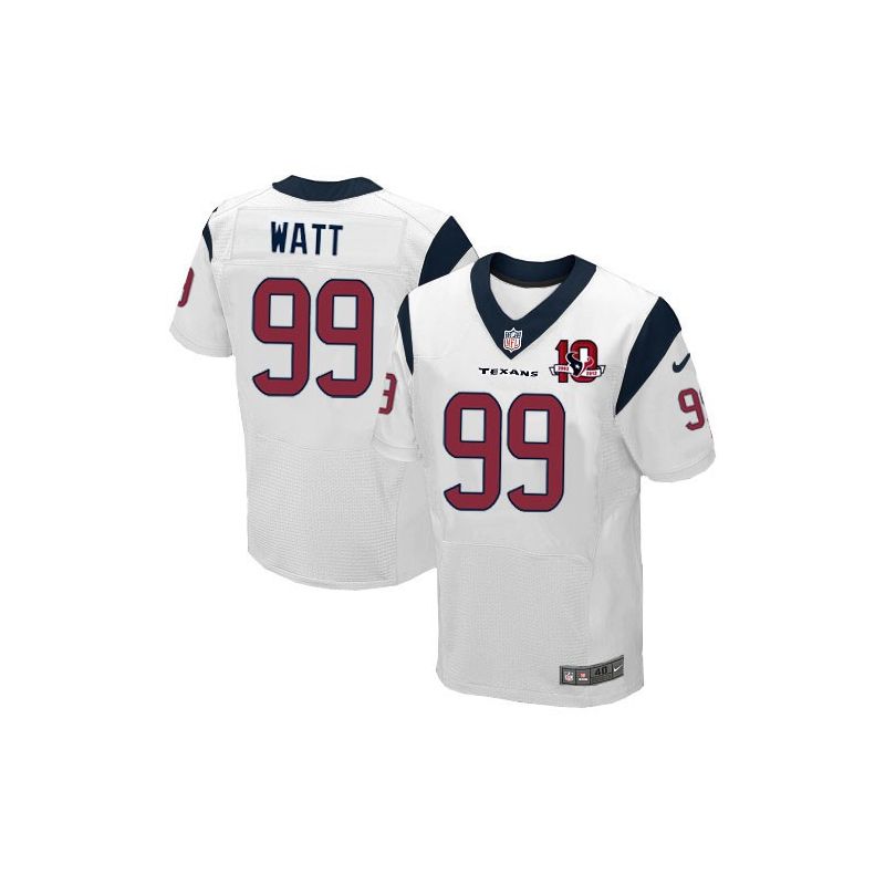 Cheap JJ Watt Texans Jersey #99 White 10 Anniversary From China Elite