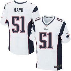 Cheap Jerod Mayo Patriots Jersey #51 White From China Elite