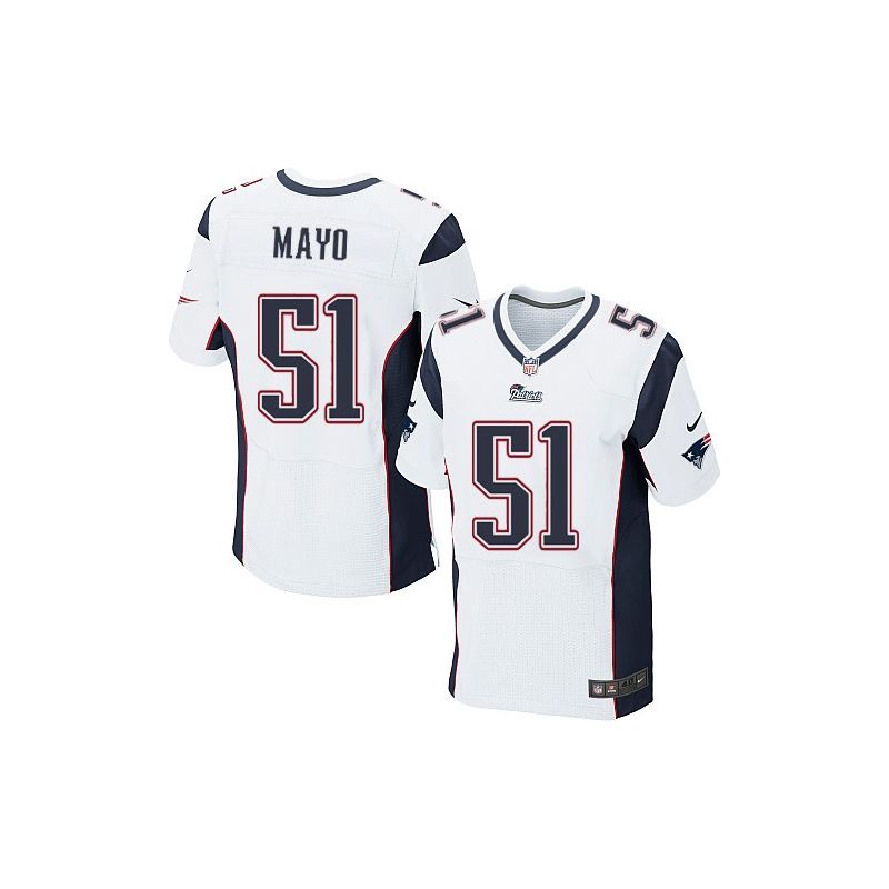 Cheap Jerod Mayo Patriots Jersey #51 White From China Elite