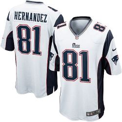 Cheap Aaron Hernandez Patriots Jersey #81 White From China Game