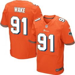 Cheap Cameron Wake Dolphins Jersey #91 Orange From China Elite