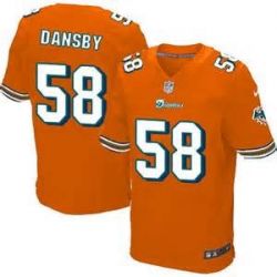 Cheap Karlos Dansby Dolphins Jersey #58 Orange From China Elite