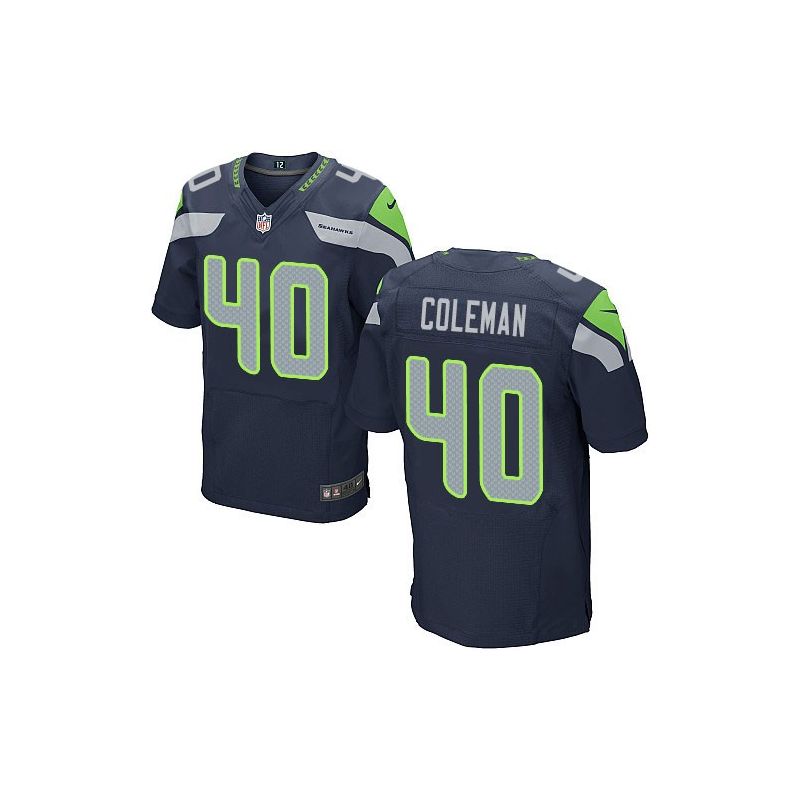 Cheap Derrick Colerman Seahawks Jersey From China #40 Blue Elite