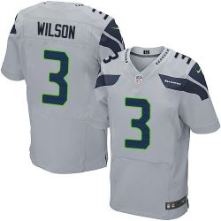 Cheap Russell Wilson Seahawks Jersey #3 Grey From China Elite