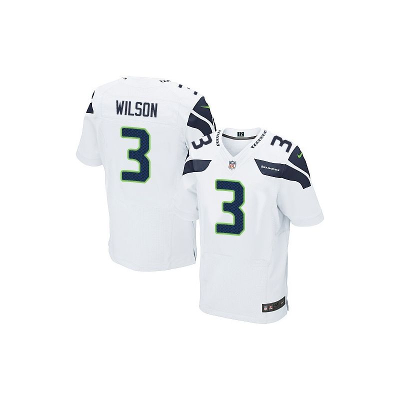 Cheap Russell Wilson Seahawks Jersey #3 White From China Elite