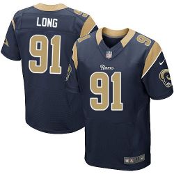 Cheap Chris Long Rams Jersey #91 Blue From China Elite