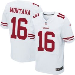 Cheap Joe Montana 49ers Jersey #16 White From China Elite
