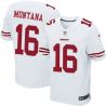 Cheap Joe Montana 49ers Jersey #16 White From China Elite