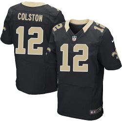 Cheap Marques Colston Saints Jersey #12 Black From China Elite