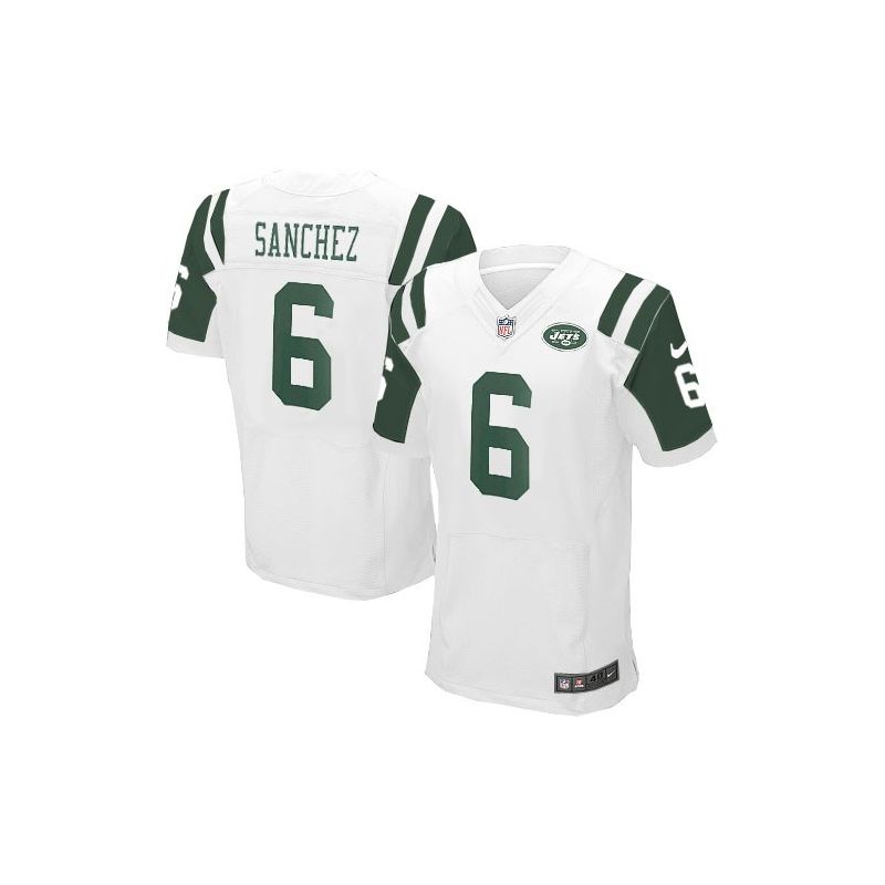 Cheap Mark Sanchez Jets Jersey #6 White From China Elite