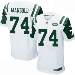 Cheap Nick Mangold Jets Jersey #74 White From China Elite