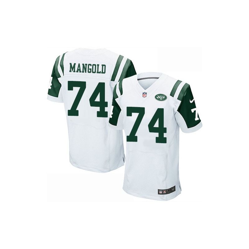 Cheap Nick Mangold Jets Jersey #74 White From China Elite