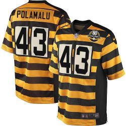 Cheap Troy Polamalu Steelers Jersey #43 Yellow 80 Seasons From China Elite