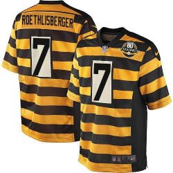 Cheap Ben Roethlisberger Steelers Jersey #7 Yellow 80 Seasons