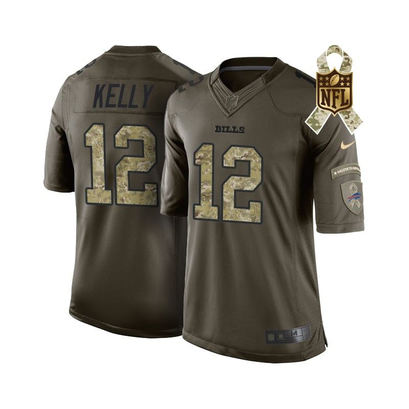 Cheap Jim Kelly Bills Jersey From China #12 Olive Salute To Service Cheap Jim Kelly Bills Jersey From China #12 Olive Salute To Service