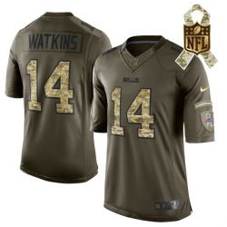 Cheap Sammy Watkins Bills Jersey From China #14 Olive Salute To Service