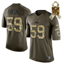 Cheap Luke Kuechly Panthers Jersey From China #59 Olive Salute To Service