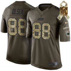 Cheap Greg Olsen Panthers Jersey From China #88 Olive Salute To Service