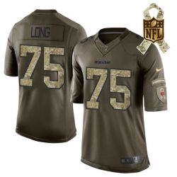 Cheap Kyle Long Bears Jersey From China #75 Olive Salute To Service