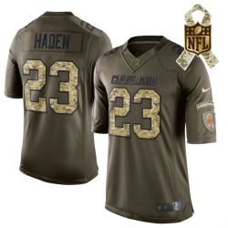 Cheap Joe Haden Browns Jersey From China #23 Olive Salute To Service