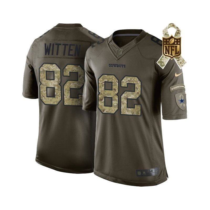 Cheap Jason Witten Cowboys Jersey From China #82 Olive Salute To Service