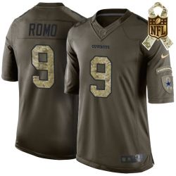 Cheap Tony Romo Cowboys Jersey From China #9 Olive Salute To Service