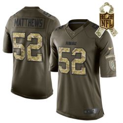 Cheap Clay Matthews Packers Jersey From China #52 Olive Salute To Service